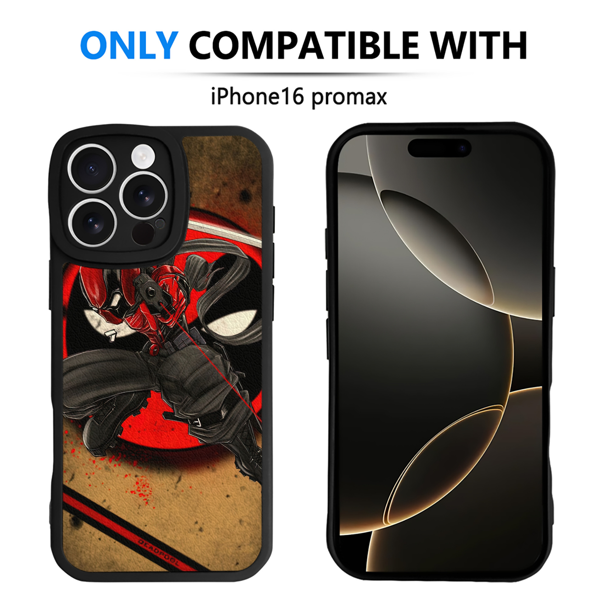 （画像用） Deadpool デッドプール 【iPhone 16シリーズ対応】シリコンスマホケース（レザー調） 材質：シリコン